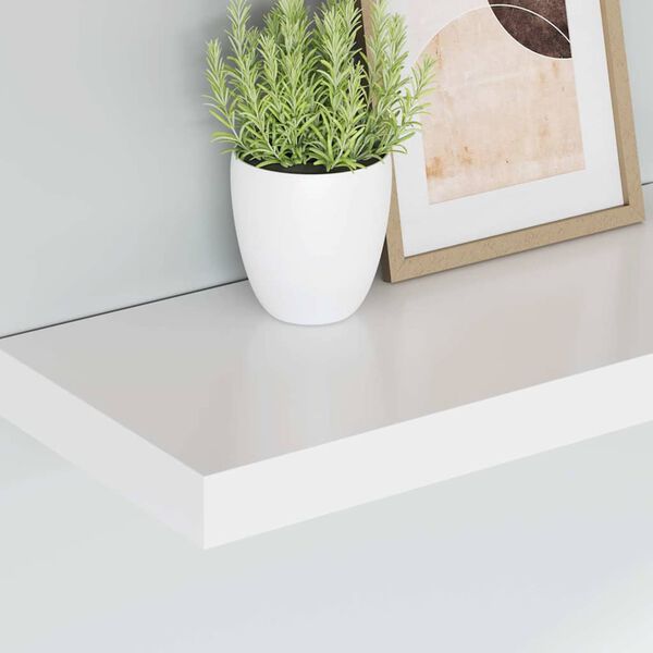 vidaXL Floating Wall Shelf White 50x23x3.8 cm MDF