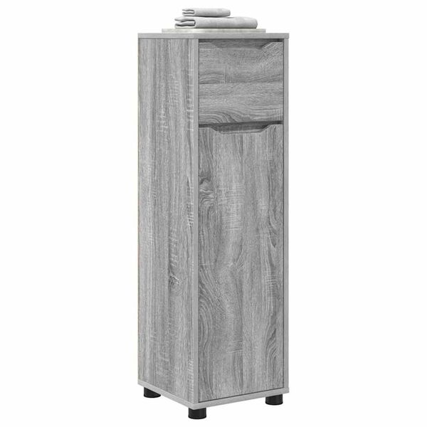 vidaXL Bathroom Cabinet Grey Sonoma 30.5 x 30 x 101 cm Engineered Wood