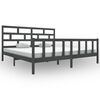vidaXL Bed Frame without Mattress Grey Solid Wood Pine Super King