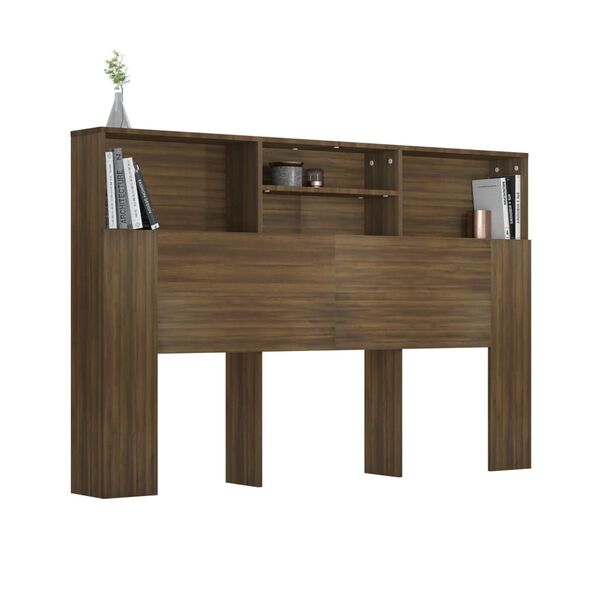 vidaXL Headboard Cabinet Brown Oak 160x19x103.5 cm