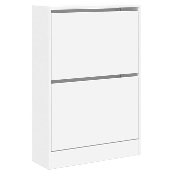 vidaXL Shoe Cabinet White 60x21x87.5 cm Engineered Wood