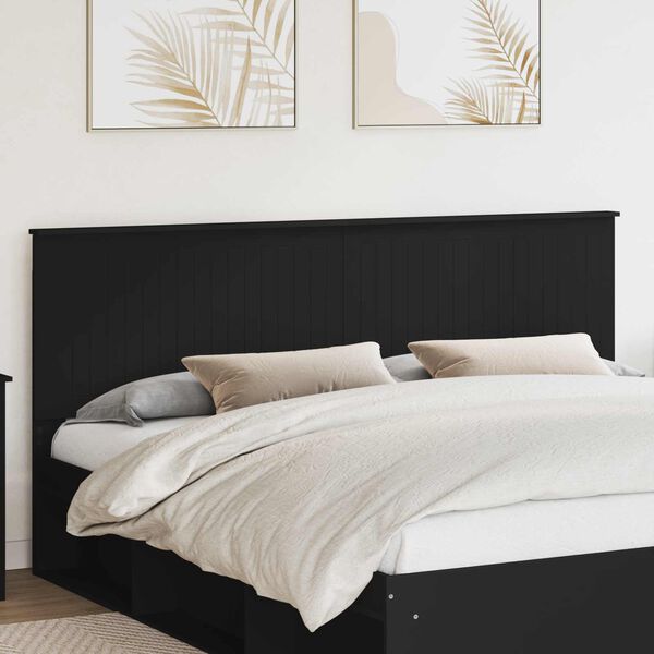 vidaXL Headboard with Headboard Black Oak 200 cm Engineered wood