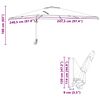 vidaXL Garden Parasol Taupe 248.5 x 247.5 x 160 cm Polyester and Steel