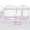 vidaXL Fence gate with Lock Grey 300 x 150 cm Steel