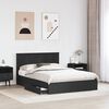 vidaXL Storage Bed with Headboard Black 140 x 190 cm Engineered Wood