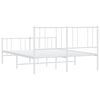 vidaXL Metal Bed Frame without Mattress with Footboard White 120x190cm