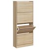 vidaXL Shoe Cabinet Sonoma Oak 63x24x147 cm Engineered Wood