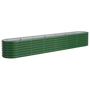 vidaXL Garden Raised Bed Galvanised Steel 260x40x36 cm Green