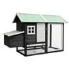vidaXL Rabbit Hutch | Grey, Green | Solid pine wood, Fir wood, Iron wire mesh
