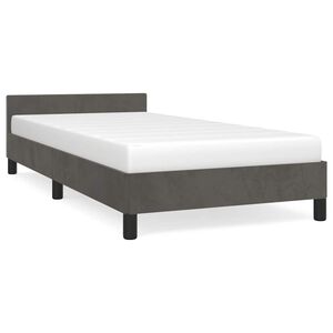 vidaXL Bed Frame without Mattress Dark Grey 90x190cm Single Velvet