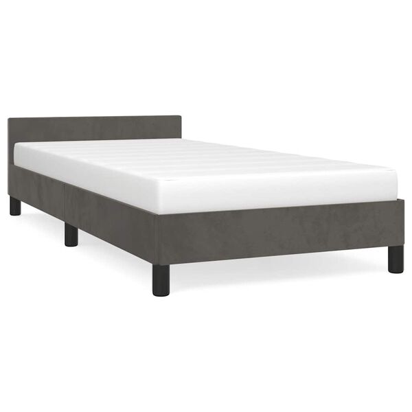 vidaXL Bed Frame without Mattress Dark Grey 90x190cm Single Velvet
