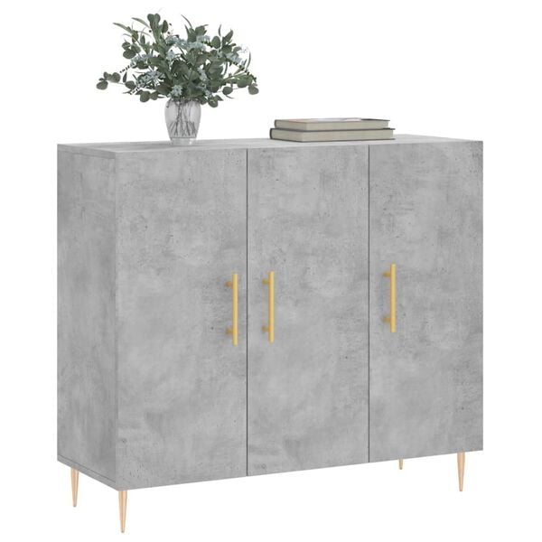 vidaXL Sideboard Concrete Grey 90x34x80 cm Engineered Wood