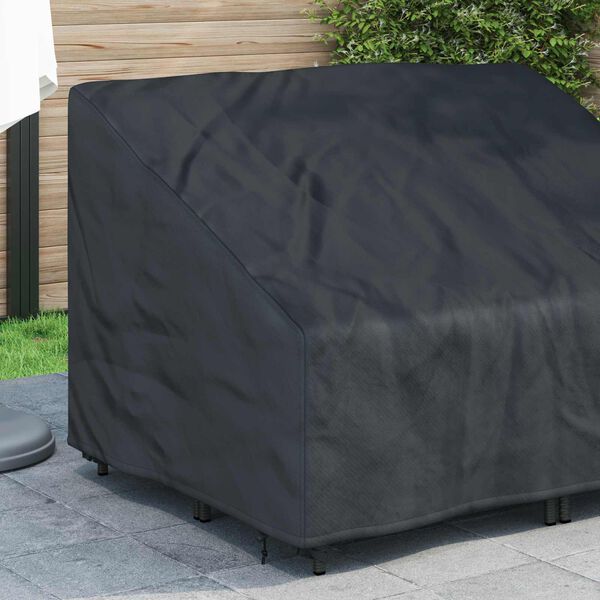 vidaXL Garden Bench Cover Black 130 x 95 x 40 / 80 cm 600D fabric