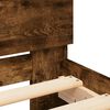 vidaXL Bed Frame with Headboard and LED Smoked Oak 120x200 cm