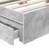 vidaXL Storage Bed Concrete Grey 200 x 200 cm Engineered Wood