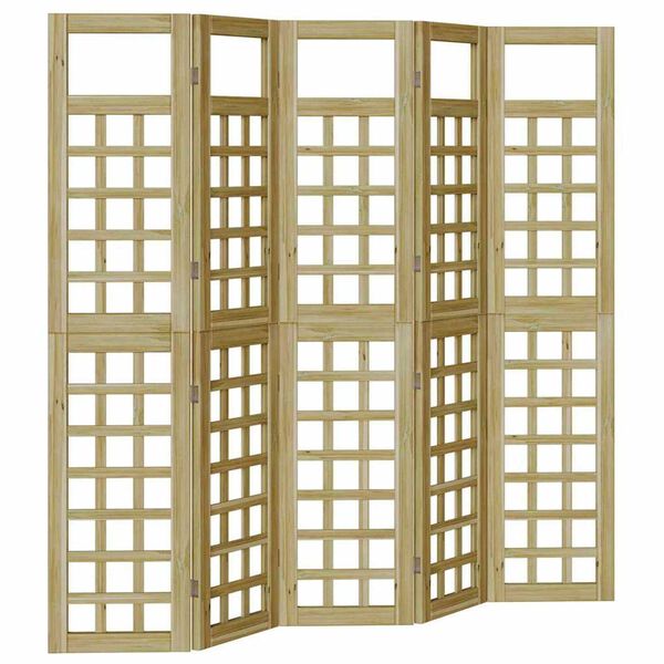 vidaXL Privacy Screen 5 pcs Brown 200 x 180 cm Impregnated pine wood