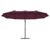 vidaXL Garden Cantilever Parasol Bordeaux red 372 x 198 x 243 cm