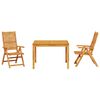 vidaXL Garden Dining Set 3 pcs Brown Solid Acacia Wood