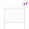 vidaXL Garden Fence 7 pcs White 170 x 165 cm Powder-Coated Steel