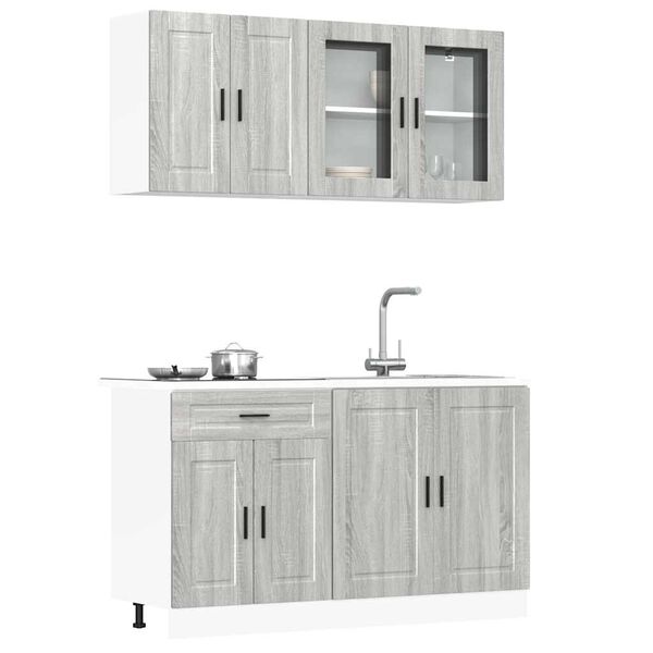 vidaXL 4 Piece Kitchen Cabinet Set Porto Grey Sonoma Engineered Wood