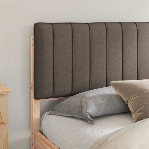 vidaXL Bed Frame with Upholstered Headboard Taupe 160 x 200 cm