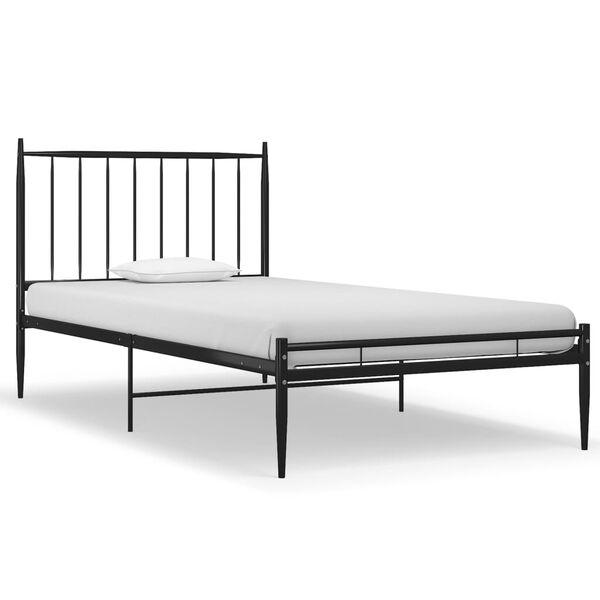 vidaXL Bed Frame without Mattress Black Metal 90x200 cm
