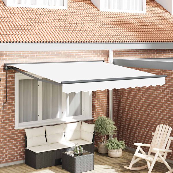 vidaXL Awning Frame White 350 x 250 cm Polyester with PU coating
