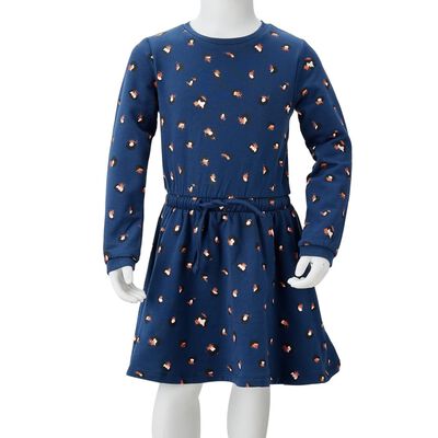 Kids' Dress with Long Sleeves Navy Blue 92