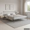 vidaXL Bed Frame without Mattress Grey Metal 200x200 cm