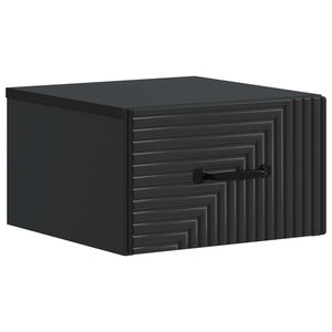vidaXL Wall-Mounted Bedside Cabinet Black 34.5 x 33 x 20 cm