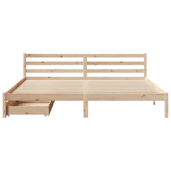 vidaXL Bed Frame without Mattress 180x200 cm Super King Solid Wood Pine