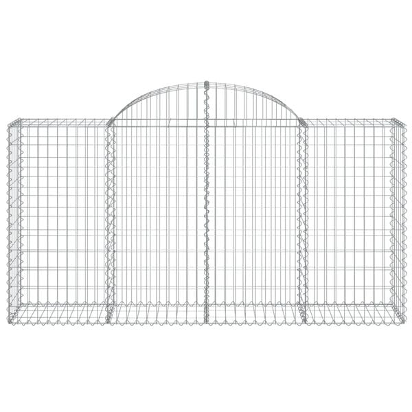 vidaXL Arched Gabion Baskets 9 pcs 200x50x100/120 cm Galvanised Iron