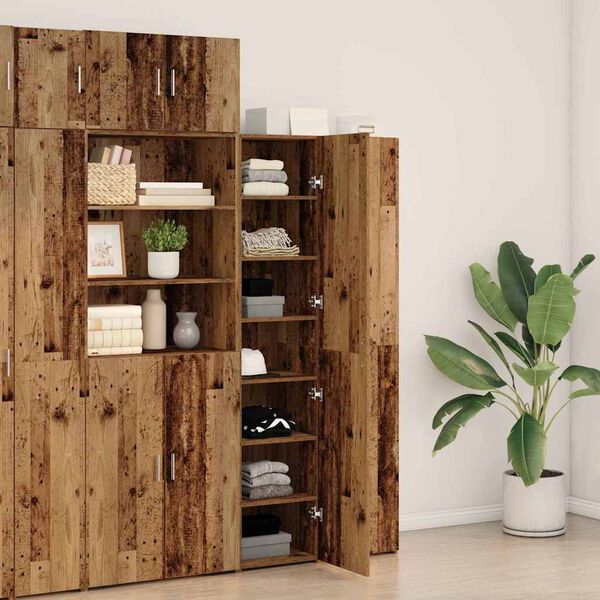 vidaXL Highboard 2 pcs Old Wood 40 x 42.5 x 185 cm
