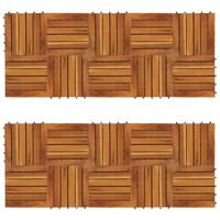 Decking Tiles Vertical Pattern 30 x 30 cm Acacia Set of 20