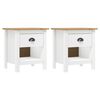 vidaXL Bedside Cabinets 2 pcs Hill 46x35x49.5 cm Solid Pine Wood