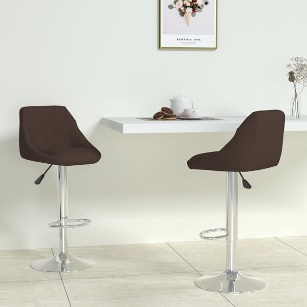 vidaXL Bar Stools 2 pcs Brown Faux Leather