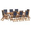 vidaXL 9 Piece Garden Dining Set Solid Wood Acacia and Textilene