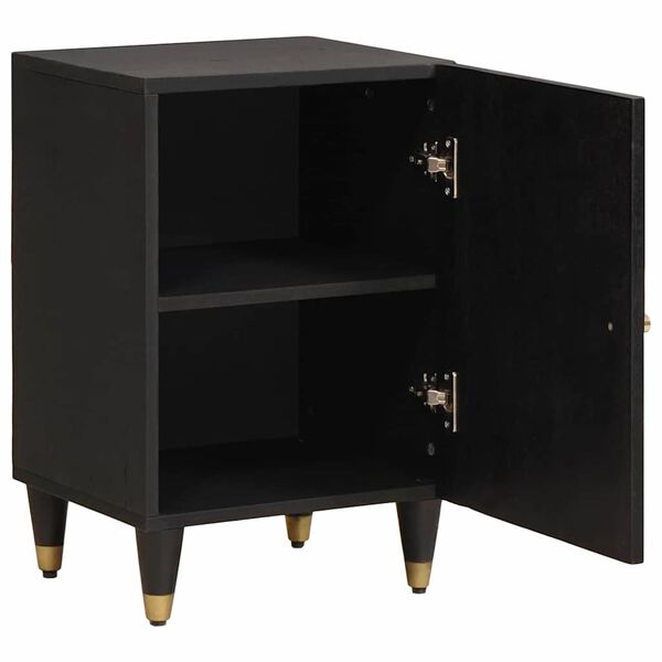 vidaXL Bathroom Cabinet Black 38 x 33 x 58 cm Solid Mango Wood