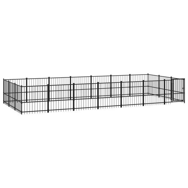 vidaXL Outdoor Dog Kennel Steel 19.76 m&sup2;