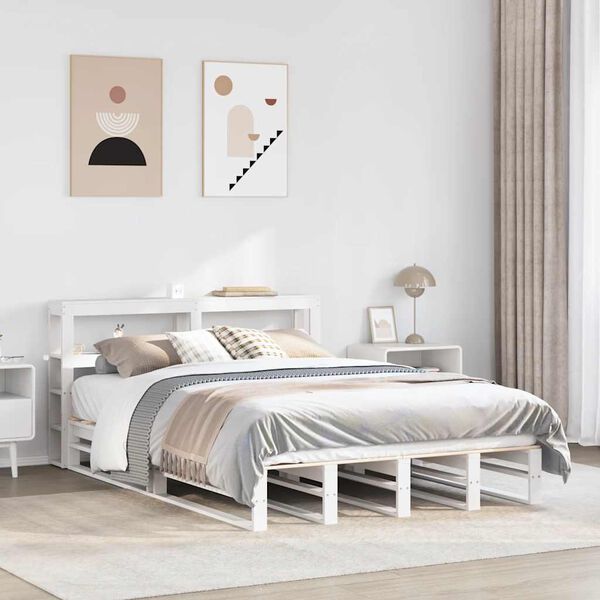 vidaXL Bed Frame without Mattress White 120x200 cm Solid Wood Pine
