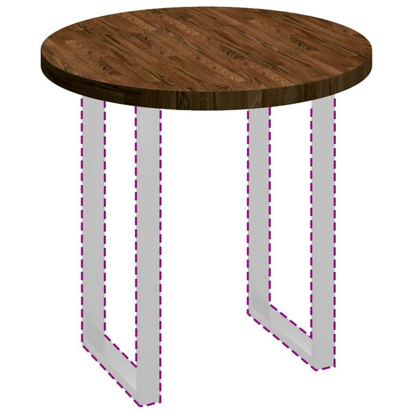 vidaXL Table Top Light Brown &Oslash; 80 x 4 cm Solid Oak Wood