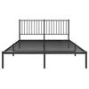 vidaXL Metal Bed Frame without Mattress with Headboard Black 150x200cm