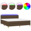 vidaXL Box Spring Bed with Mattress&LED Dark Brown 180x200cm Fabric