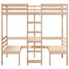 vidaXL Loft Bed Frame with Desk and Chairs 80x200cm Solid Wood Pine