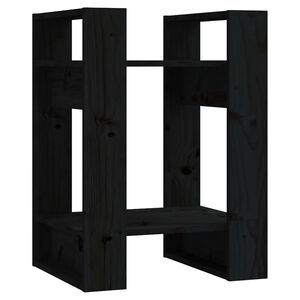 vidaXL Book Cabinet/Room Divider Black 41x35x57 cm Solid Wood Pine