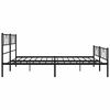 vidaXL Metal Bed Frame without Mattress with Footboard Black 183x213cm