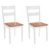 vidaXL Dining Chairs 2 pcs White Solid Rubber Wood