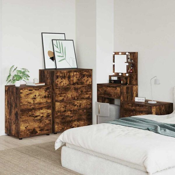 vidaXL Storage Cabinets 2 pcs Smoked Oak 80 x 48 x 105 cm