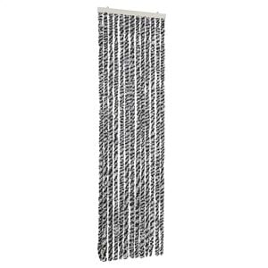 vidaXL Fly Curtain Grey and Black and White 56x185 cm Chenille