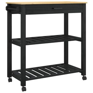 vidaXL Kitchen Trolley Plain Black 88.5 x 40 x 84 cm
